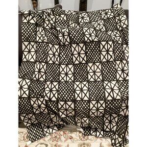 Mud Cloth Textile Authentic Naturally Hand Crafted From Mali 53X76 Inch Vintage